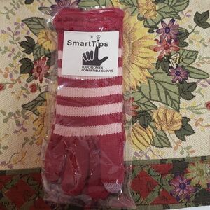 *** Today only priced firm *** Smart Tips pink striped OSFA ladies touch screen